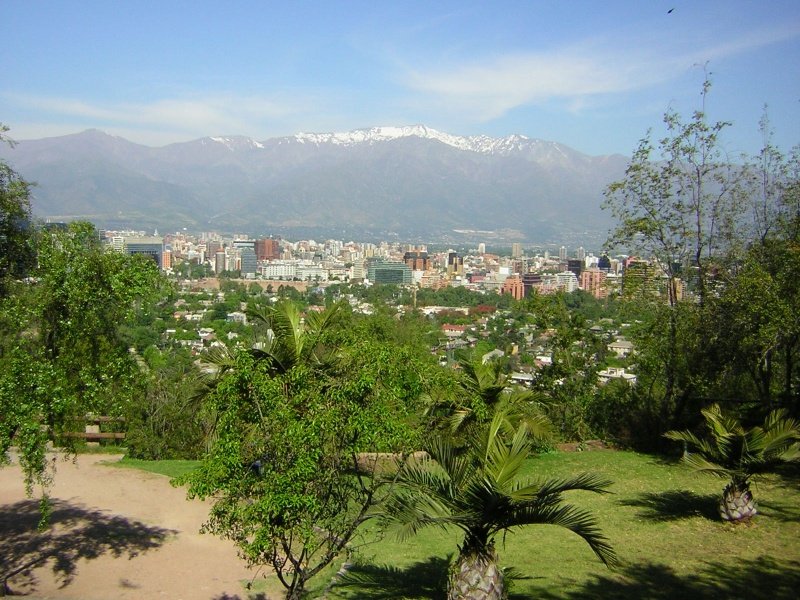Blick vom botanischen Garten auf Santiago