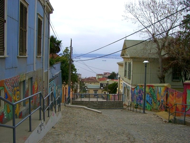bunte Huser in Valparaiso